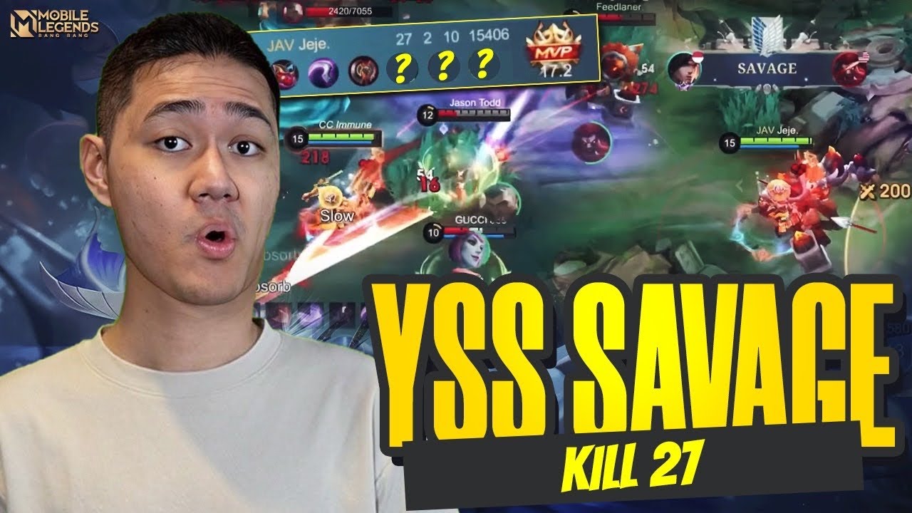 YI SUN SHIN SAVAGE KILL 28, OP BANGET JUNGLER INI DI RANK - Mobile Legends