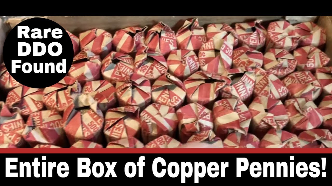 Coin Roll Hunting a Box of Copper Pennies - 1972 DDO Penny Found
