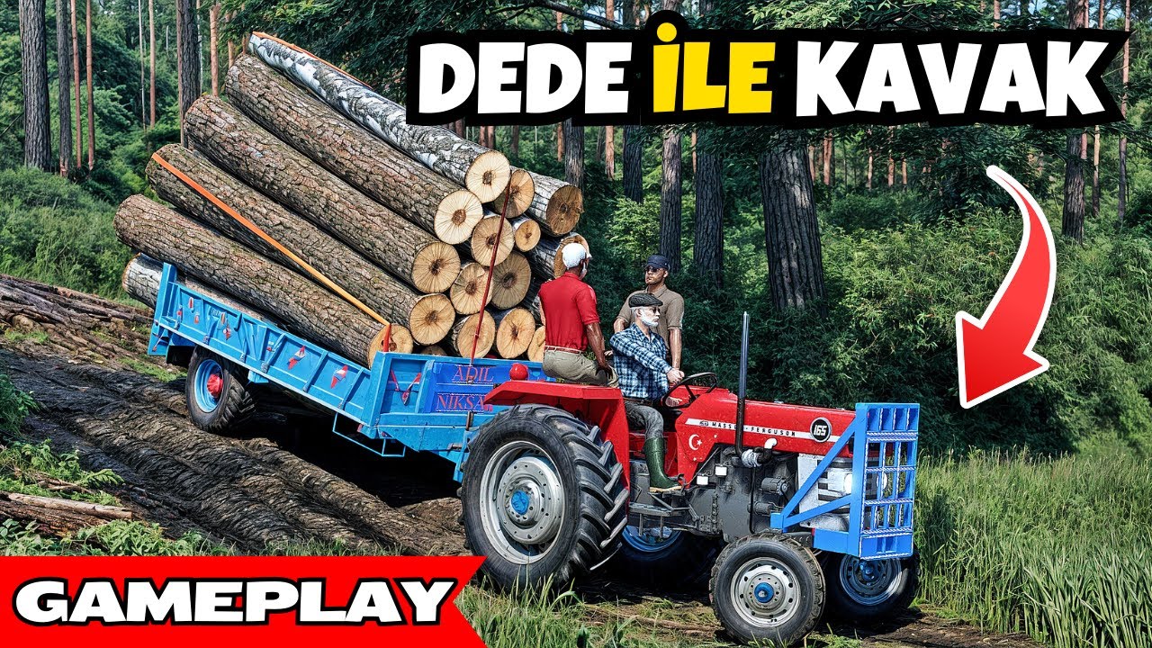 DEDEMİN TRAKTÖRÜ İLE KAVAK ÇEKTİM! | FARMİNG SİMULATOR 22 TÜRKÇE GAMEPLAY