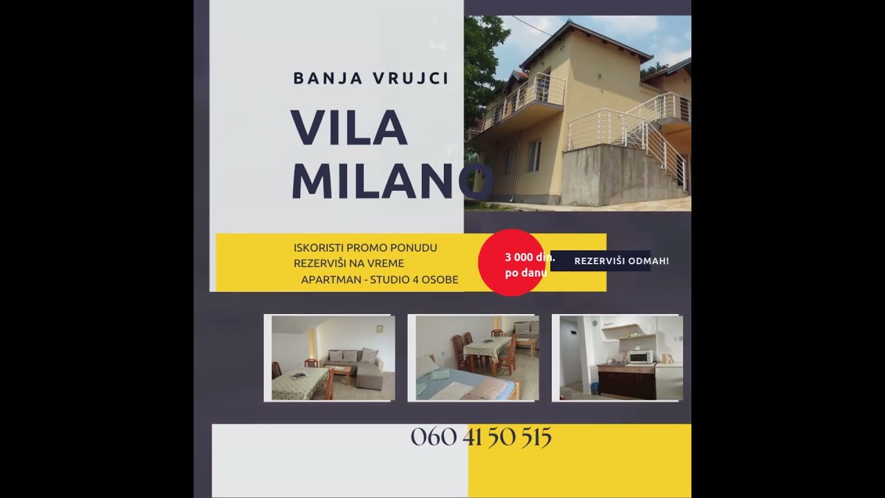 Vila Milano Banja Vrujci apartmani i sobe 060/4150-515 #banjavrujci #smestaj #apartmani #vrujci
