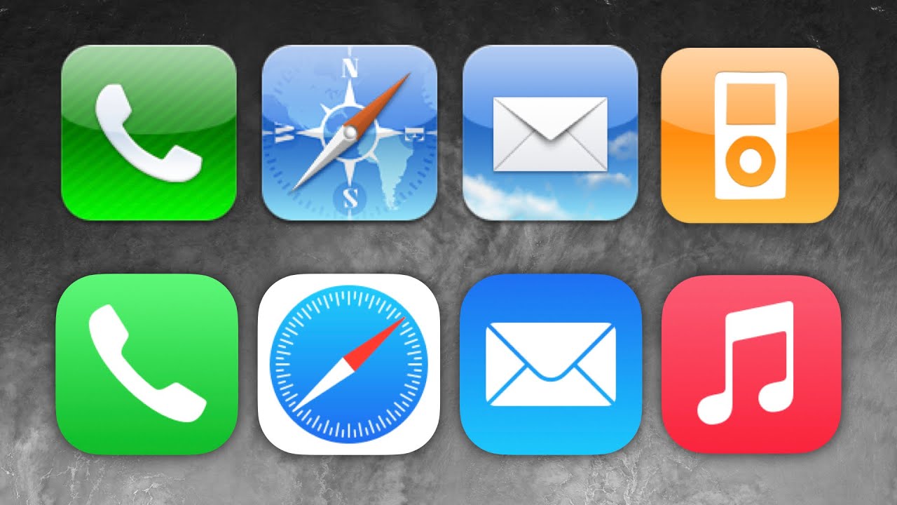 Apple iOS Icons over the years (2010 - 2024)