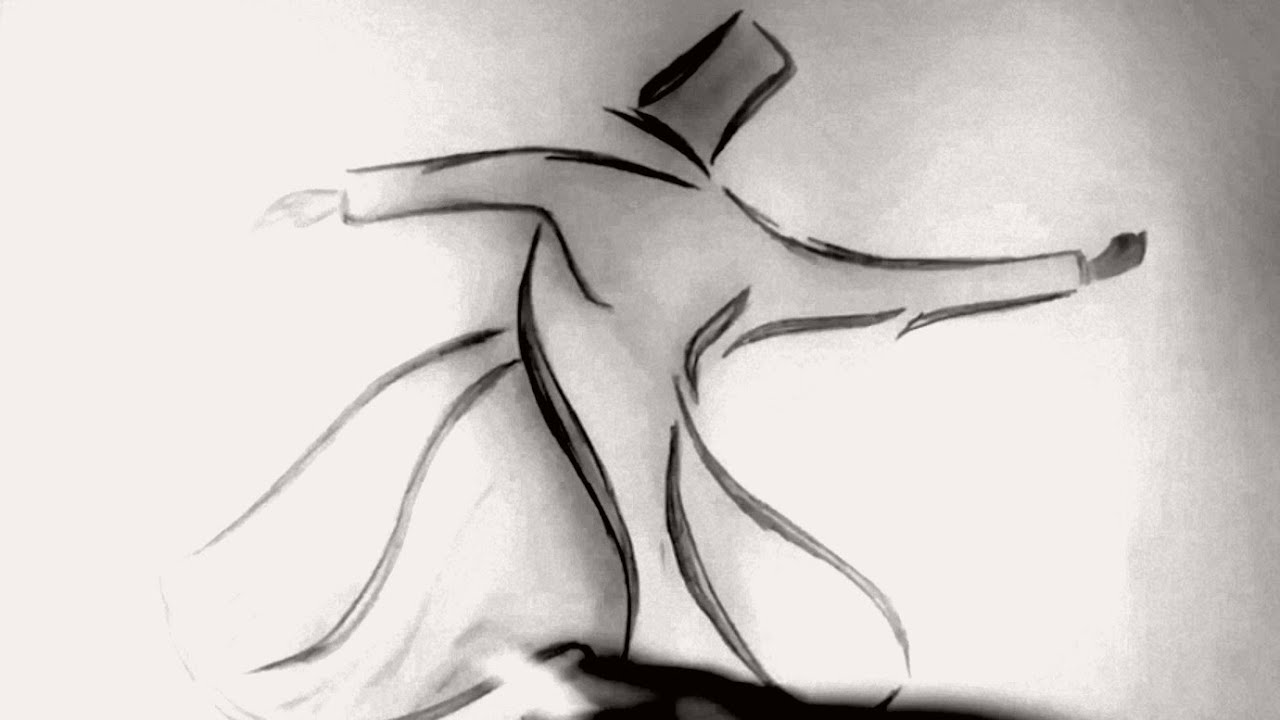 Dervish Sketch tutorial | Easy way to draw a whirling Dervish/Sufi | #pencilsketchtutorial