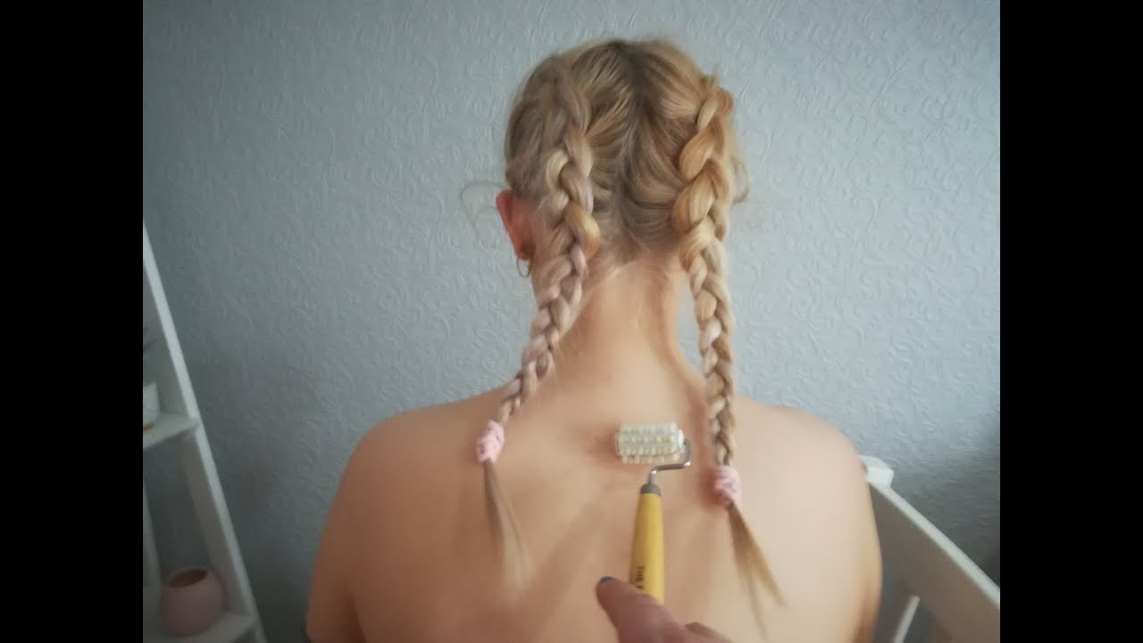 asmr  real person neck and shoulder brushing scratching tickling pampering