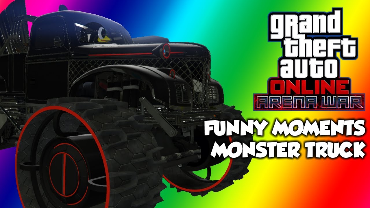 GTA 5 ARENA WAR MONSTER TRUCK IS CRASHING (GTA ONLINE FUNNY MOMENTS)