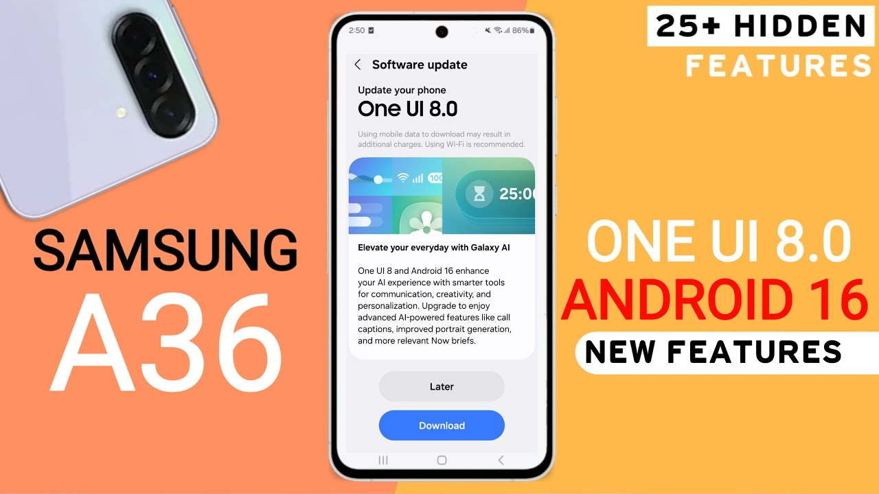 Samsung A36 One Ui 8.0 Official Update | 54+ Hidden Features | Android 16 Update