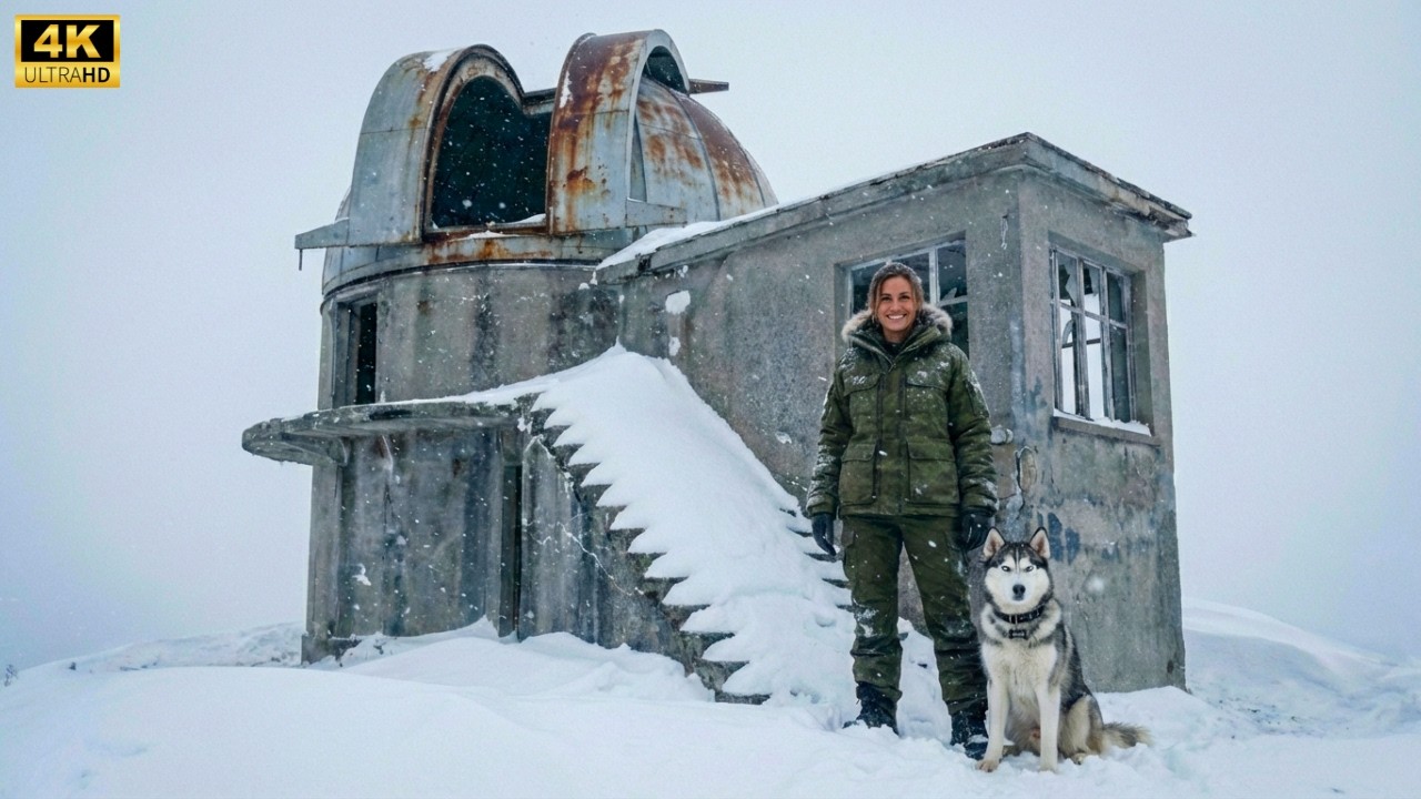 Sola en los Alpes Suizos: Construyendo una Casa Moderna en un Observatorio Abandonado | ASMR