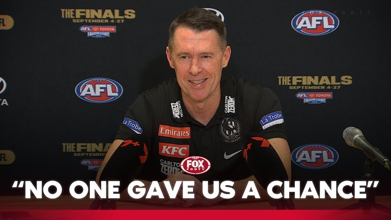 Craig 'Disappointed' with Quaynor boos after booking prelim final | Collingwood Press Conference