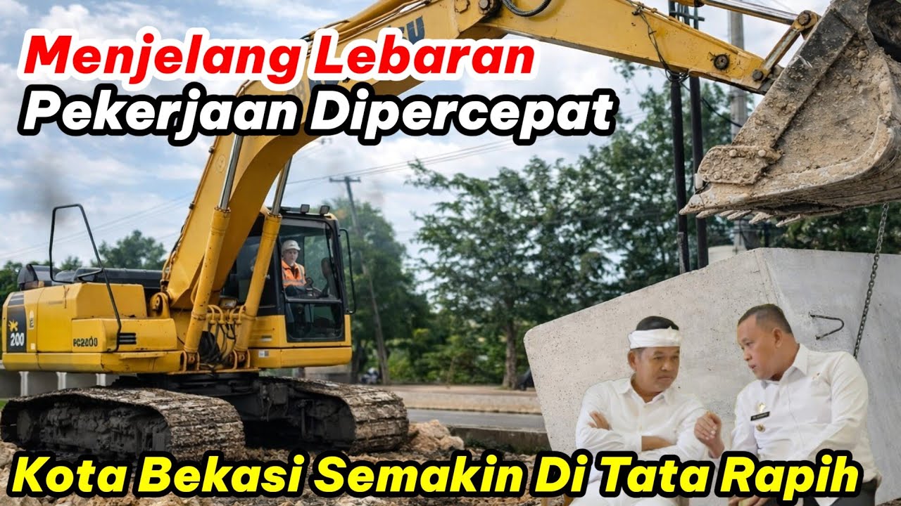 Excavator Angkat Beton‼️Bekasi Bersiap Sambut Lebaran #kangdedimulyadi 
