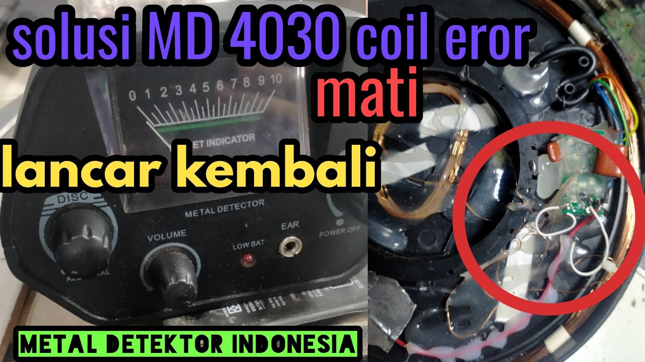 Memperbaiki coil MD 4030 yg mati EROR. metal detektor rusak.
