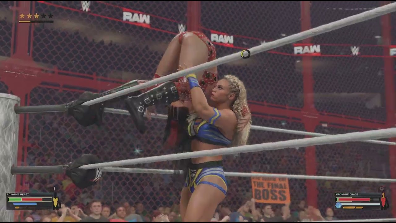 WWE 2K26 Roxanne Perez Vs. Jordynne Grace in a Hell in a cell 2 out of 3 falls match - RAW