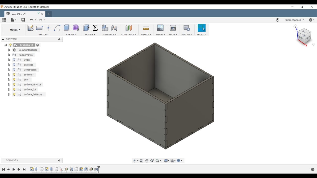 fusion 360 tutorial cz 1.díl (tvorba modelu)