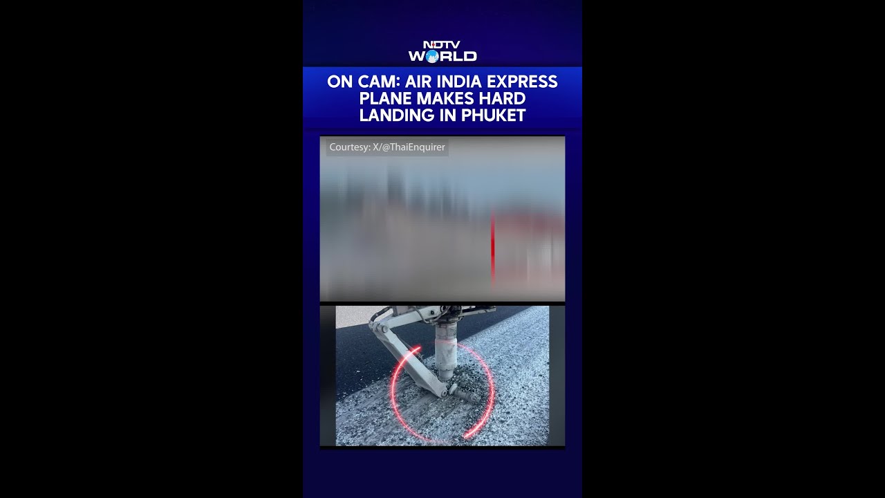 На видео: Самолет Air India Express совершил жесткую посадку на Пхукете, повреждено колесо.