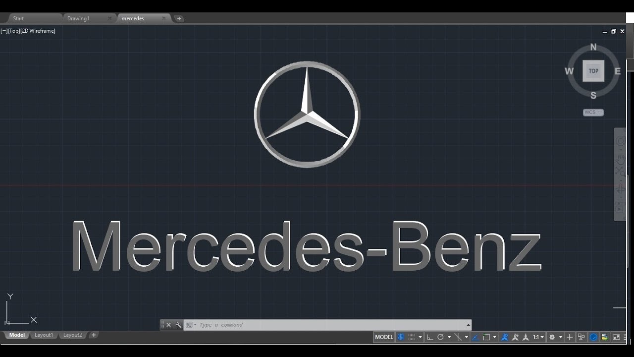 كيفية رسم شعار مرسيدس على اوتوكاد(how to draw logo mercedes in autocad)