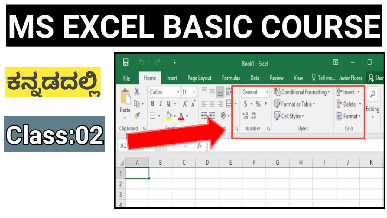 Excel  Basic Course in Kannada Class:02 (ಕನ್ನಡದಲ್ಲಿ)  | Information in Kannada