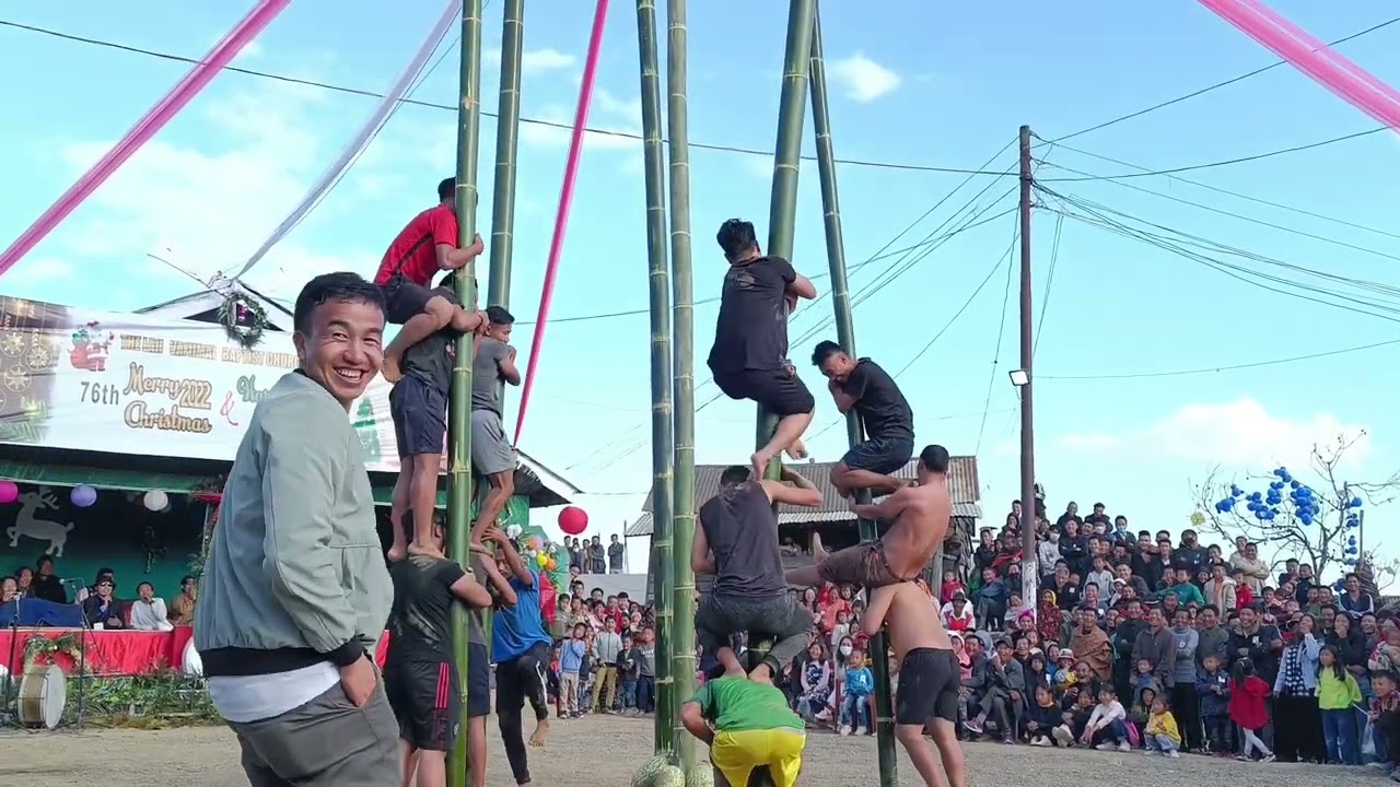 Bamboo Climbing Competition(Traditional Game).🌲