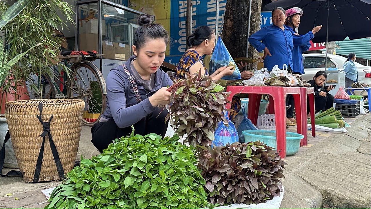 How to salt cassava leaves - harvest spinach and red amaranth to sell at the market