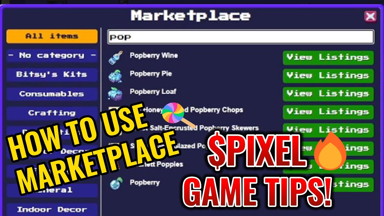 HOW TO USE THE PIXEL MARKETPLACE