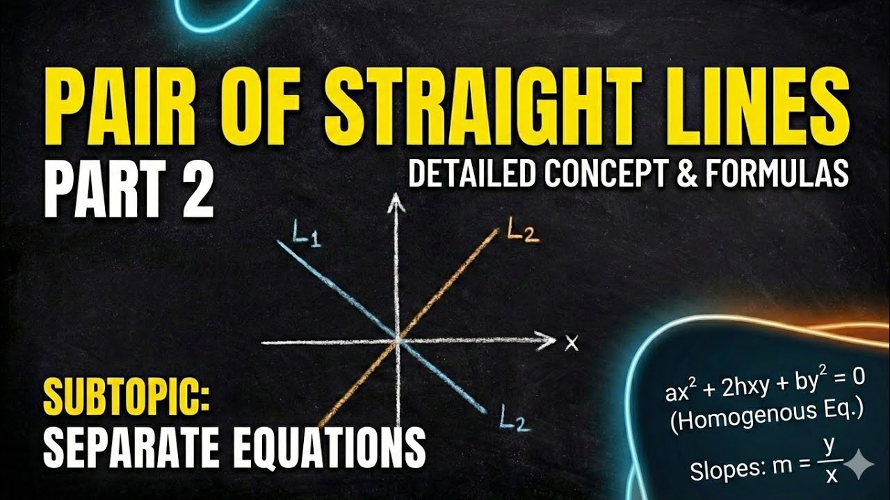 Pair of Straight Lines Part 2 | Finding Separate Equations | Class 12 Maths