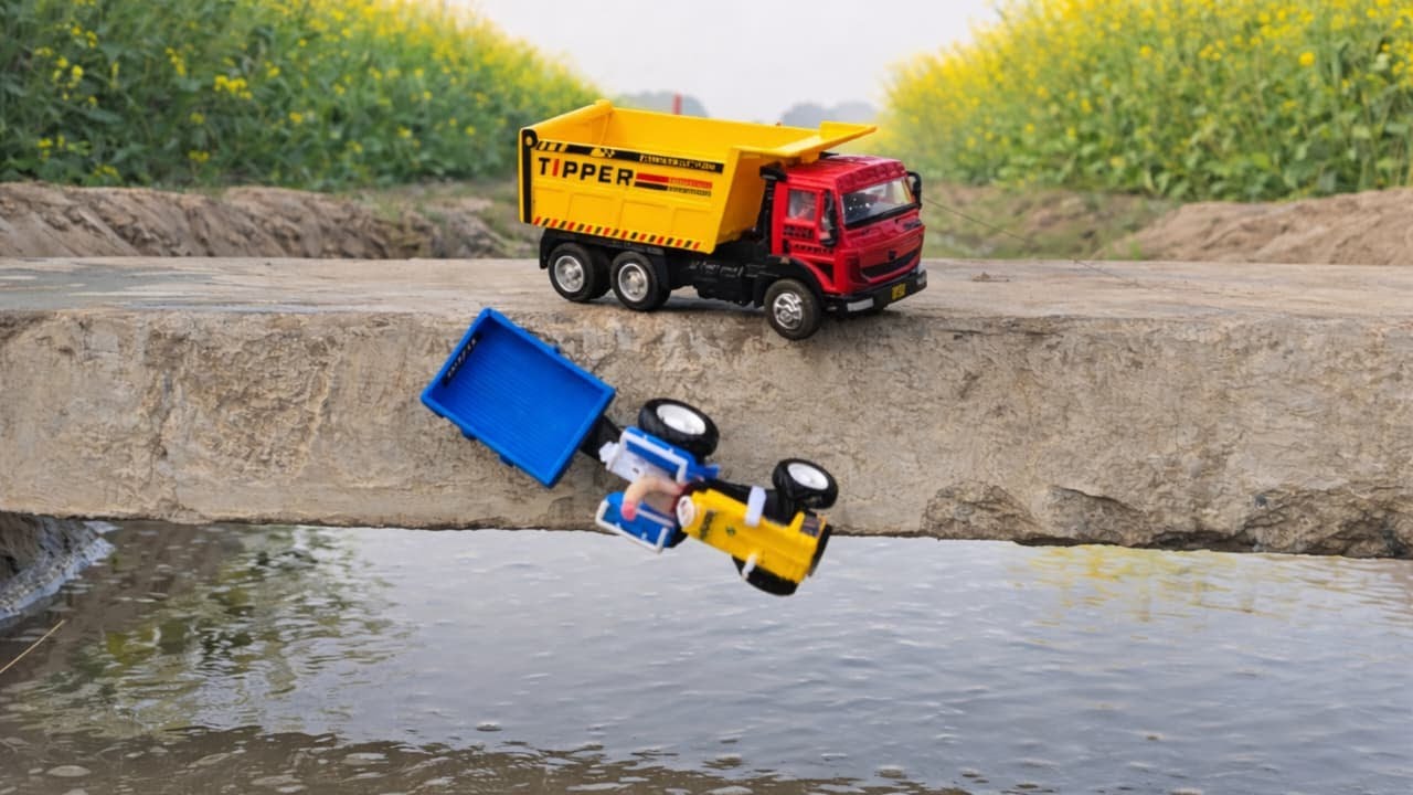 JCB 5cx fully loading river sand Tata 4823 truck | Gadi wala JCB | Toys JCB and truck Cartoon 3dx