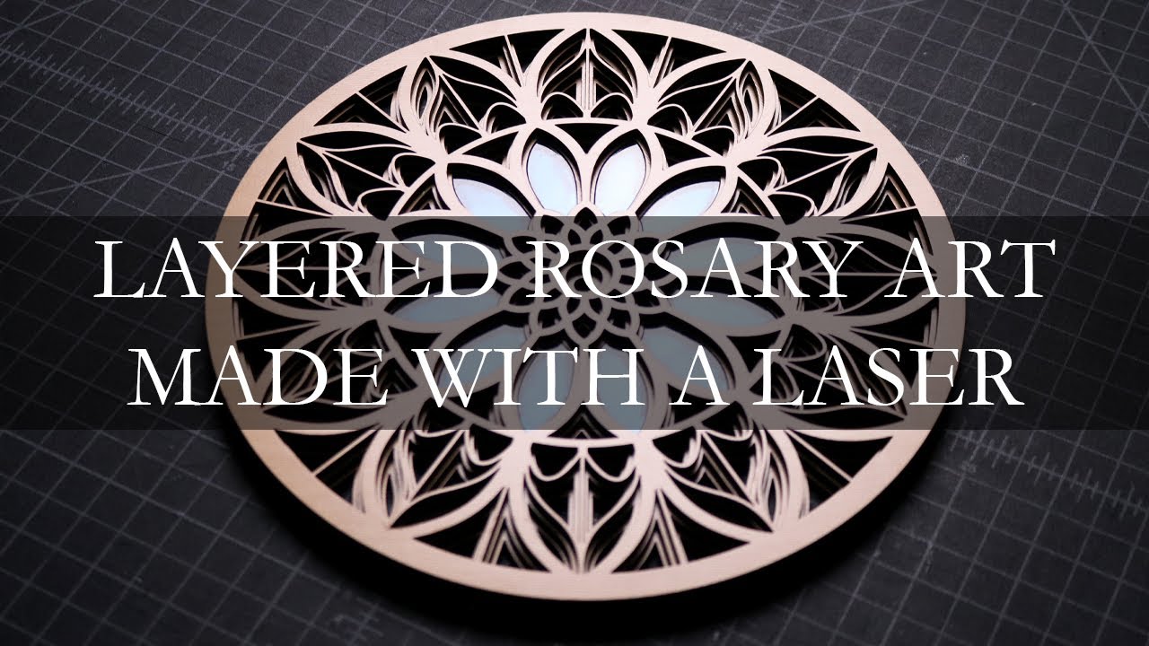 Layered Rosary Art Made with a Laser Cutter