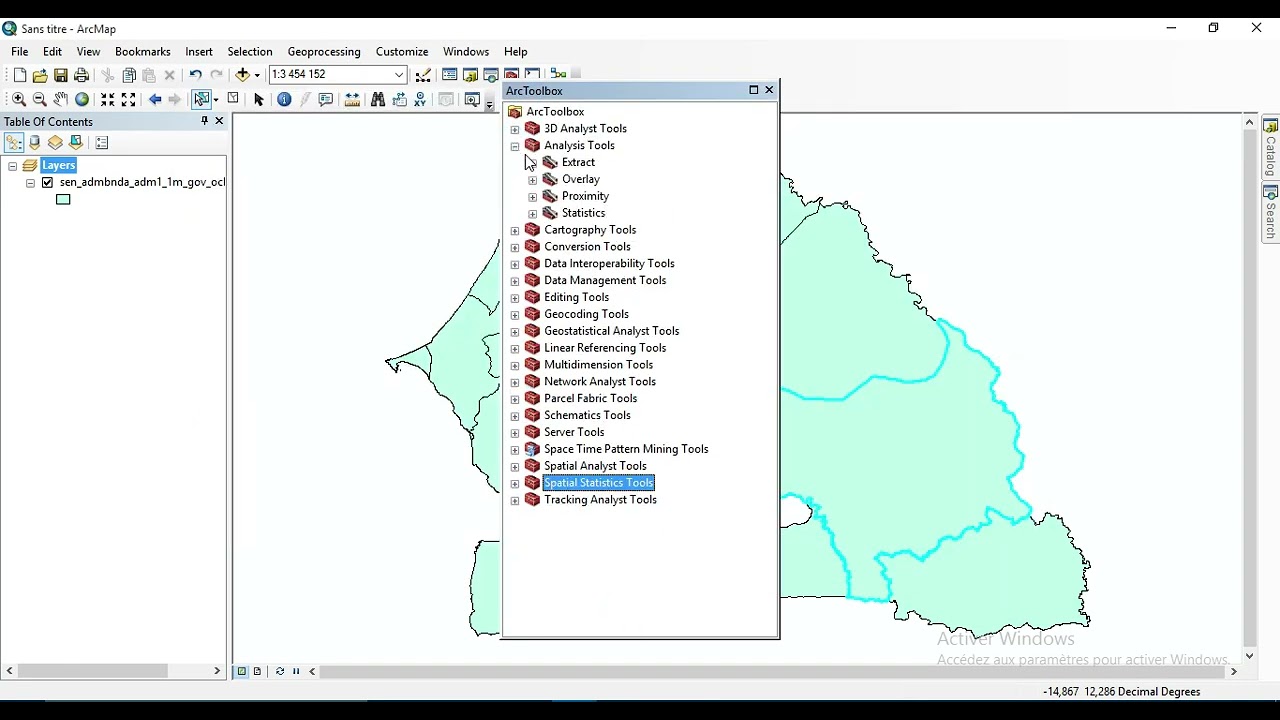 Extraction d'un shapefile par selection avec Arcgis