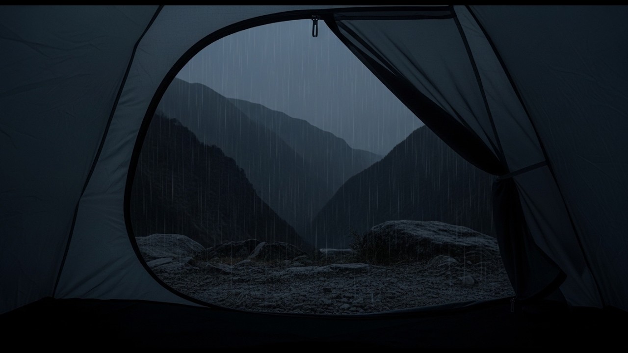 No Ads Heavy Rain on a Cozy Tent in the Mountain Forest 🌧️ Deep Sleep & Relaxing Camping Ambience