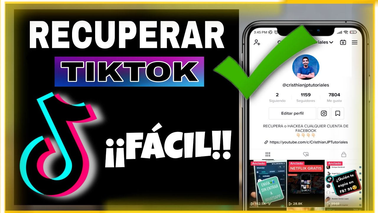 ✅Cómo Recuperar mi cuenta de tiktok 2026 sin correo y sin contraseña  |Desde el Celular|