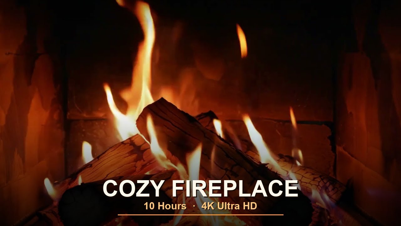 Cozy Fireplace 4K — 10 Hours of Relaxing Crackling Fire Sounds | Ultra HD