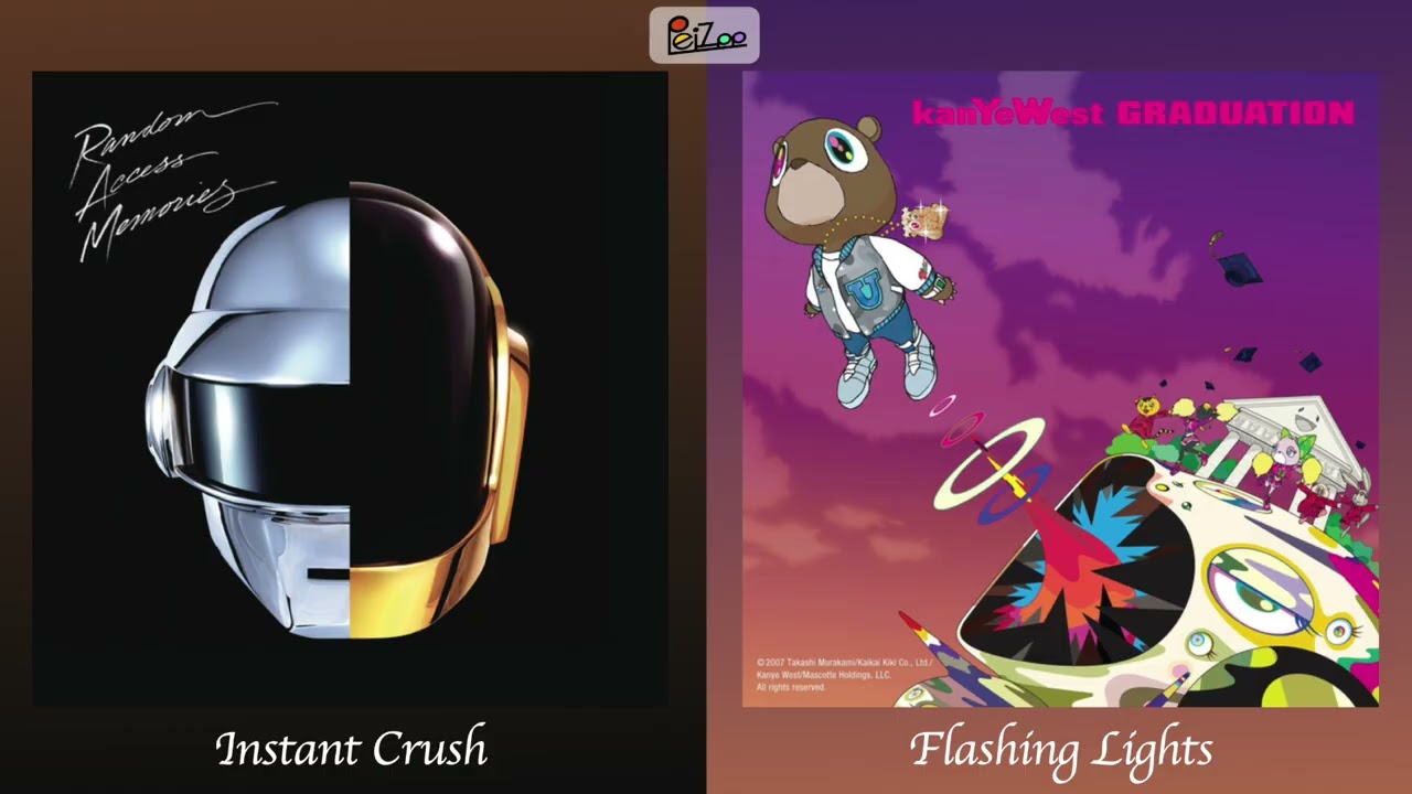 Instant Crush x Flashing Lights (mashup) - Daft Punk, Kanye West, Dwele
