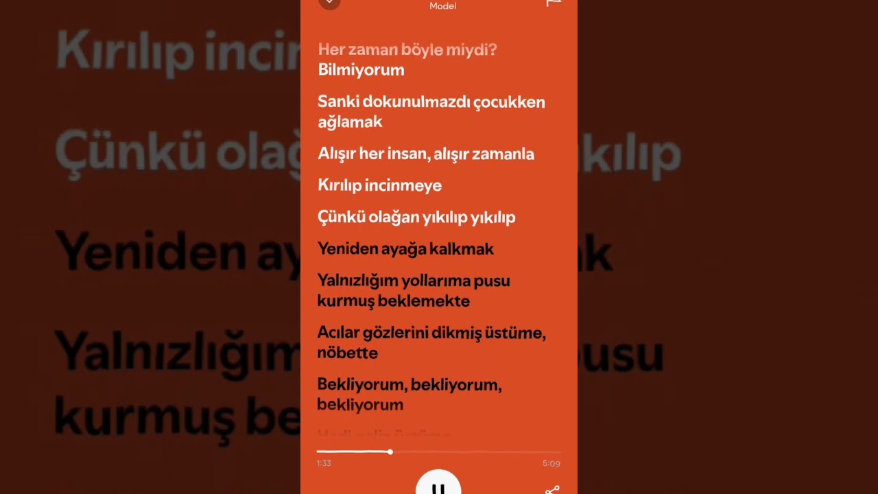 model - yalnızlık senfonisi (şarkı s&ouml;zleri)