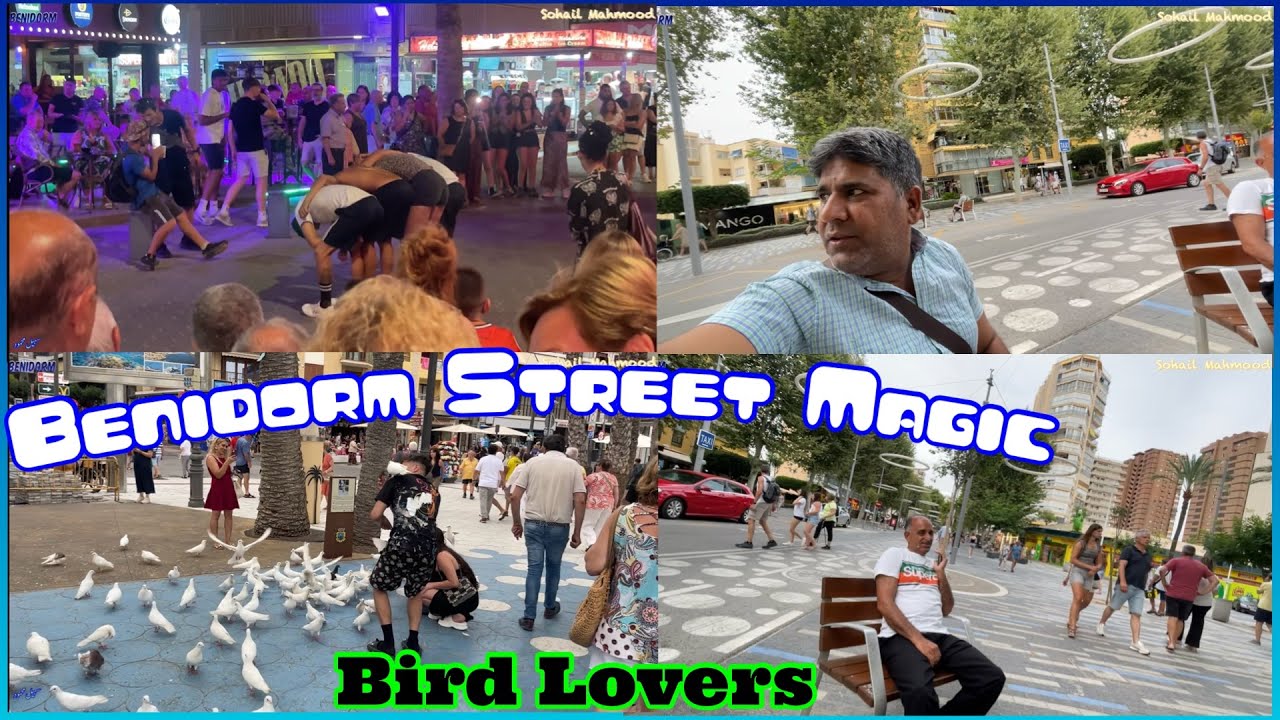 Street Magic Show || Benidorm Bird Lover’s || Amazing Vlog Benidorm Spain Europe #spain 