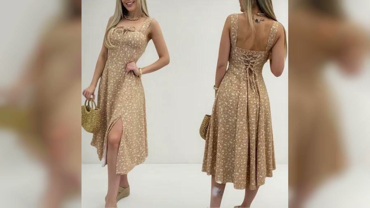 Resenha: Vestido Midi Com Fenda Lateral Moda Verão 3.0 Girls Alça