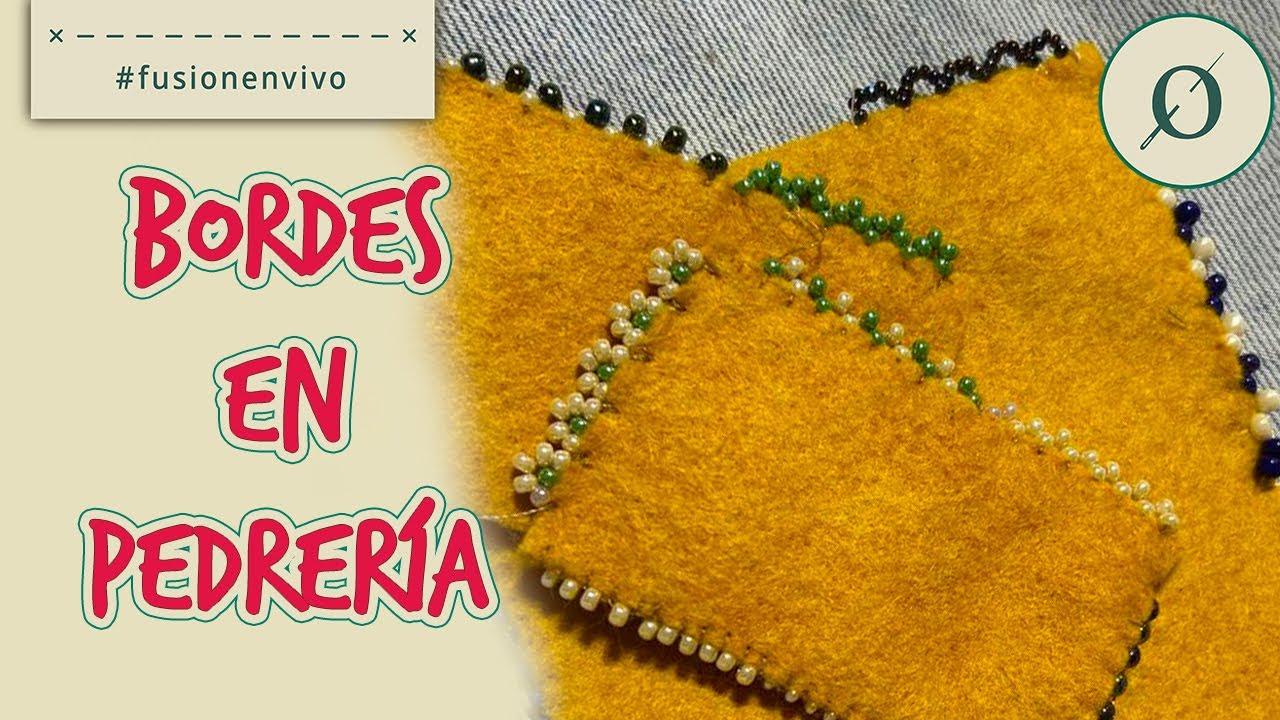 Cómo Hacer Bordes en Pedrería para Bordado Tutorial Paso a Paso | Rosario Fusión Bordado #embroidery