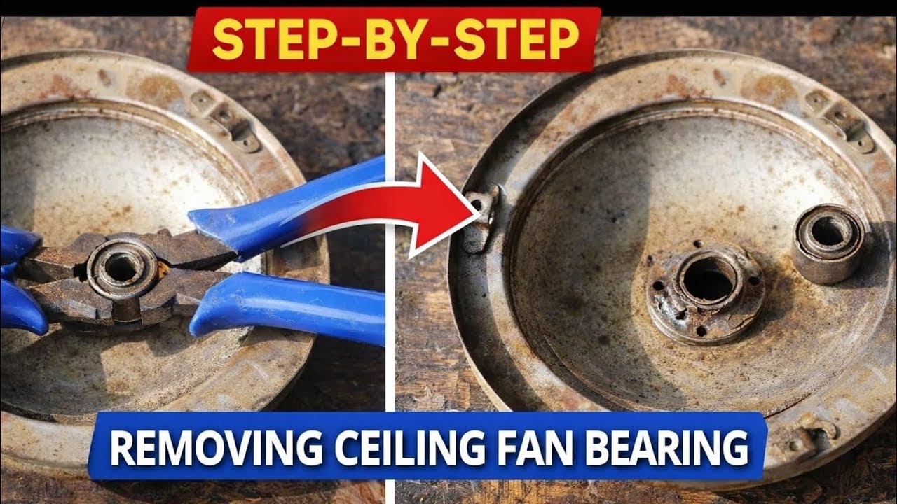 How do you remove bearing without puller | ceiling fan bearing change 