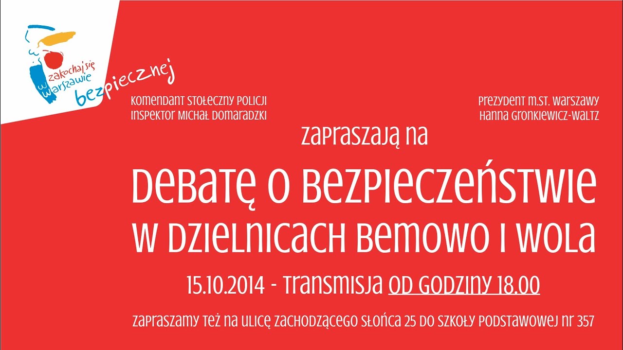 Debata o bezpieczeństwie w dzielnicach Bemowo i Wola.