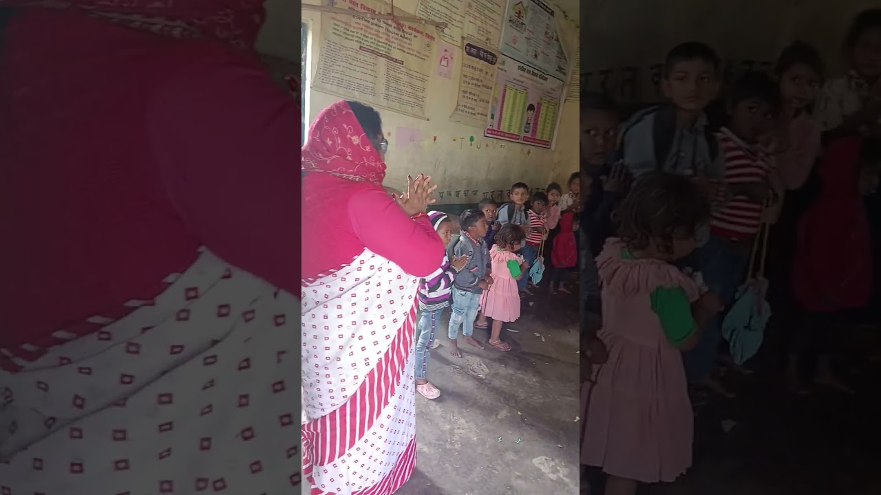 बच्चों को प्रार्थना कराते हुए🚩🚩🌹🌹