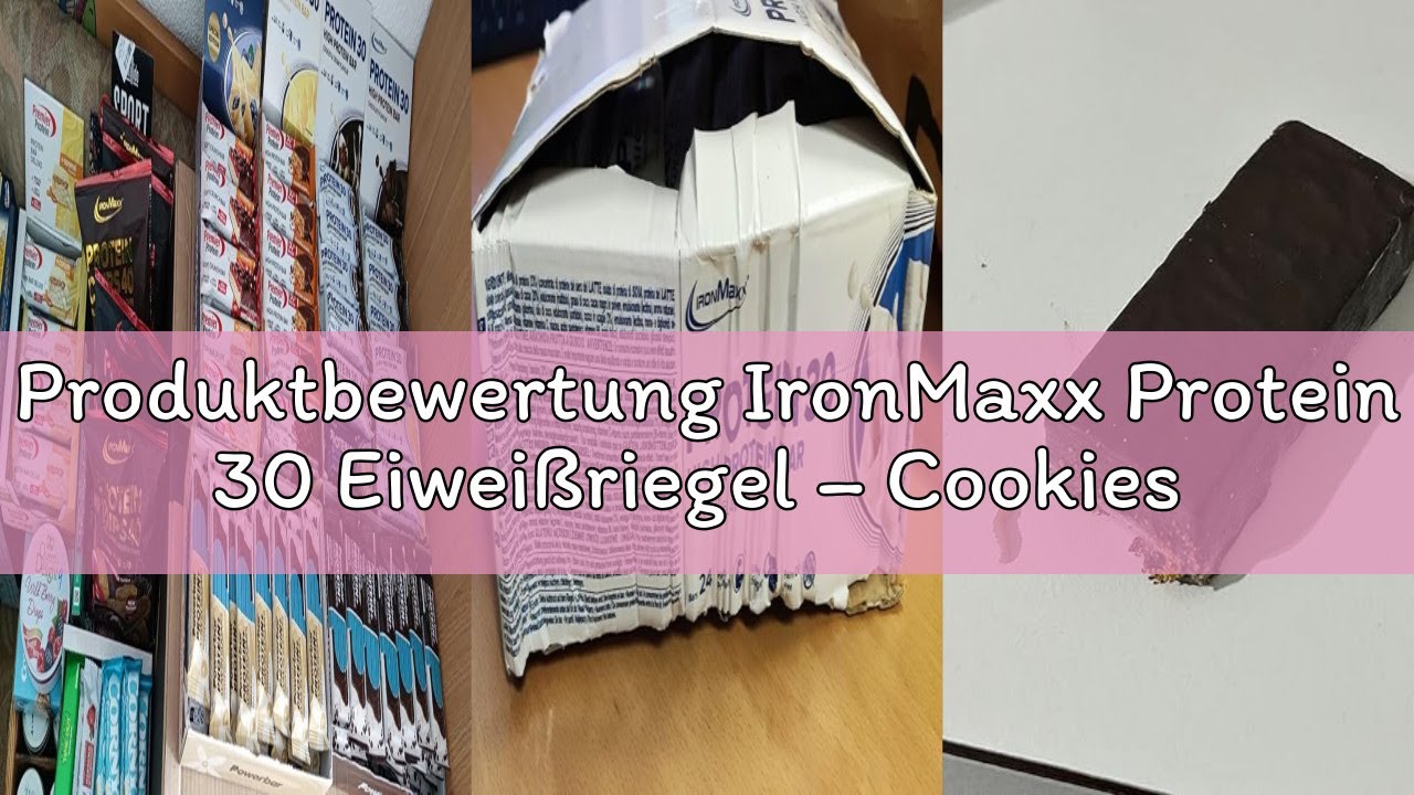 Produktbewertung IronMaxx Protein 30 Eiweißriegel – Cookies & Cream - 24x35g | High Protein Bar 30%