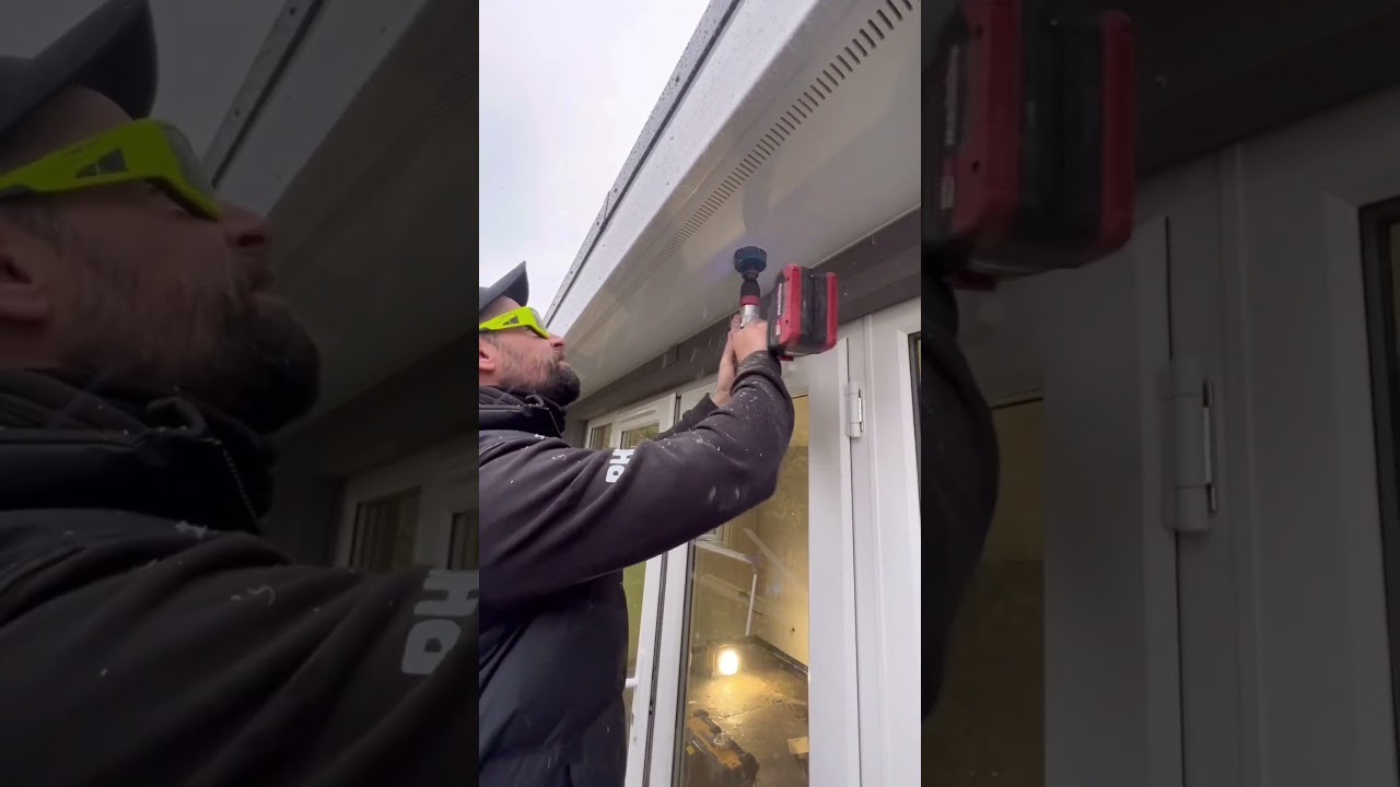 Soffit lighting install #electrician #homeimprovement
