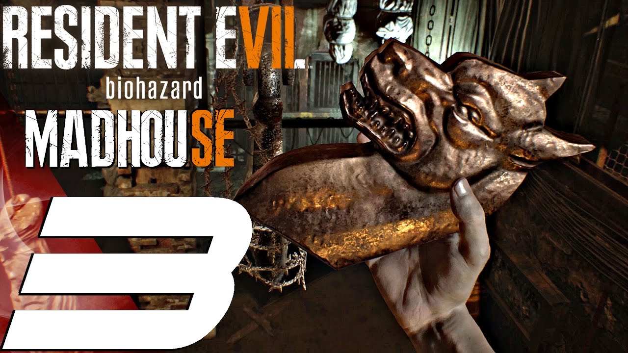 Resident Evil 7 - Madhouse Mode Walkthrough Part 3 - Jack Baker Chainsaw BOSS (PS4 PRO)