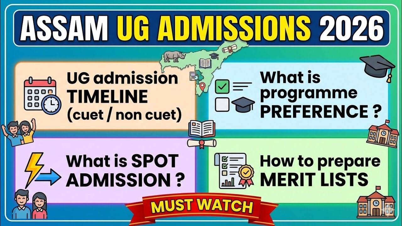 Assam UG Admissions 2026 | Spot Admission ? Timeline ? Programme Preference ? Merit Lists ? 🎓