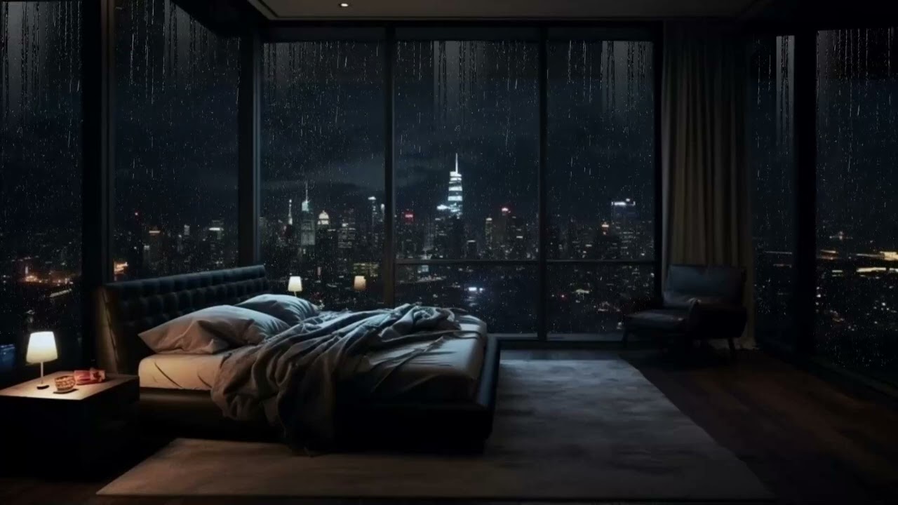 Relaxing Sounds of a Rainy Night with Ambience 🌲🔥