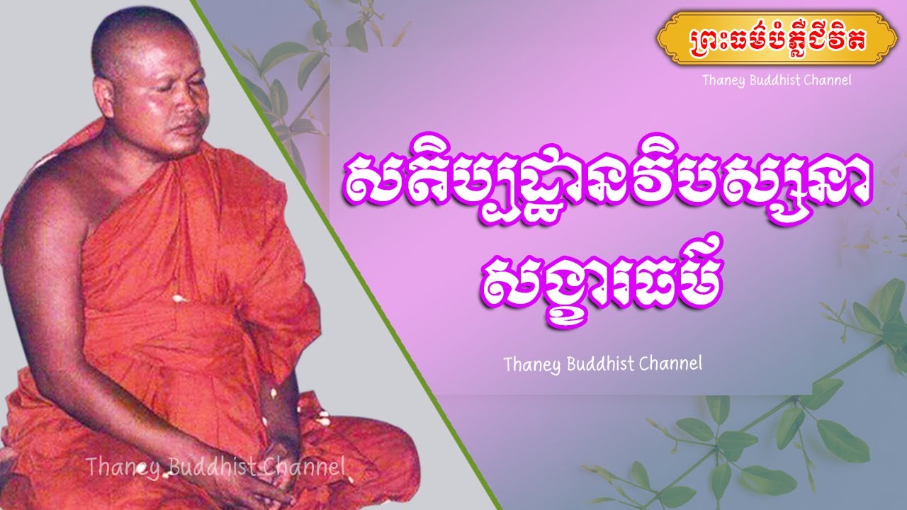 សតិប្បដ្ឋានវិបស្សនា-សង្ខារធម៌ |ព្រះធម្មវិបស្សនា សំ ប៊ុនធឿន កេតុធម្មោ | Thaney Buddhist Channel