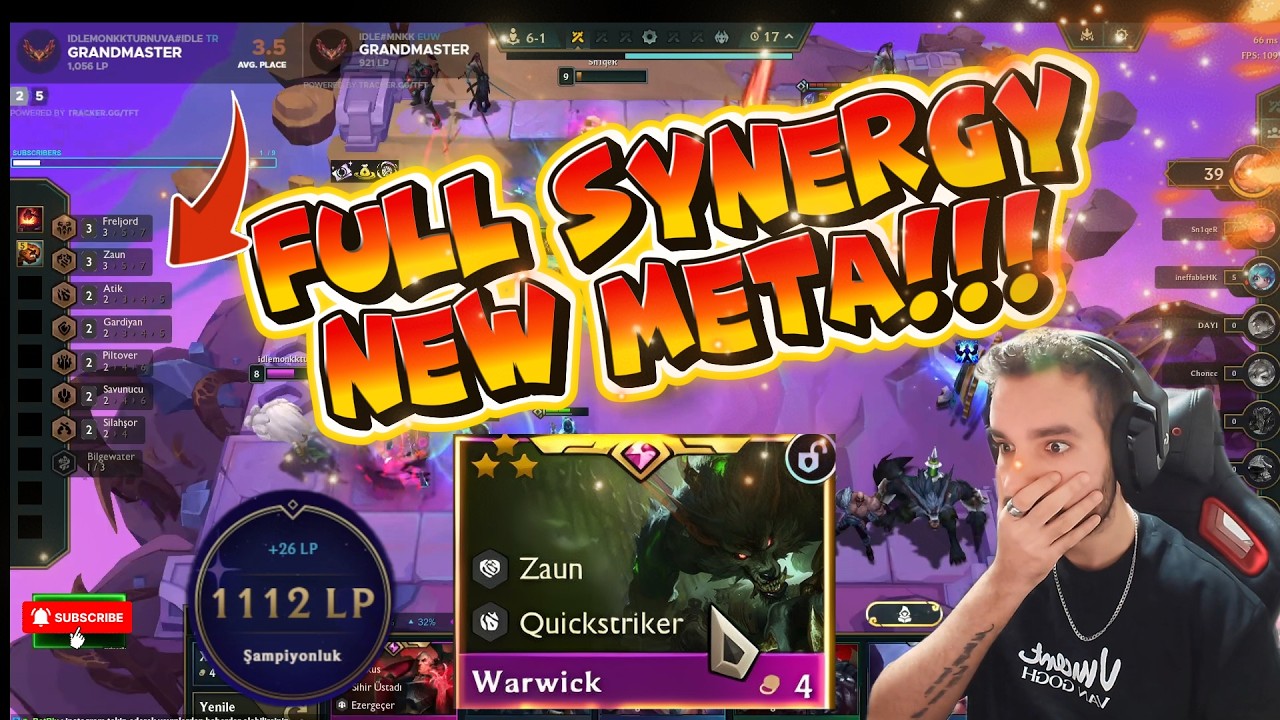 Warwick 3 ZAUN COMPU DÜŞÜK VE YÜKSEK ELONUN HAKİMİ AUUUUUUUUU | SET 16 TFT
