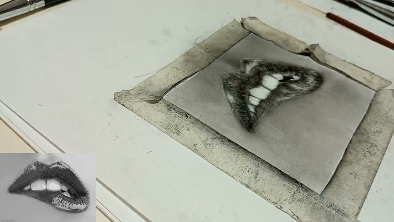 🎨 How to Draw Realistic Lips with Charcoal | Hyperrealistic Lip Drawing Tutorial