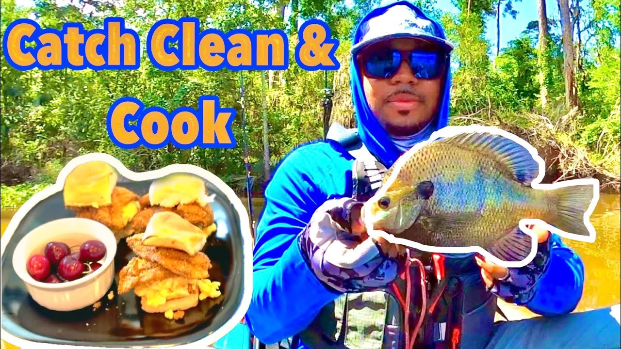 Catch Clean & Cook | Catching BIG Bluegill on Beds on Lake Conroe