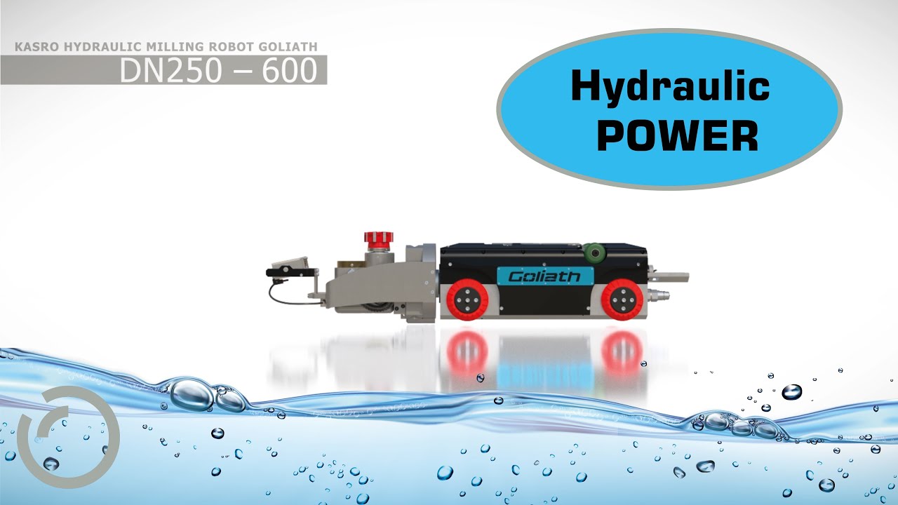 Animation of the KASRO Hydraulic milling robot GOLIATH DN 250 - 600 / 10'' - 24''
