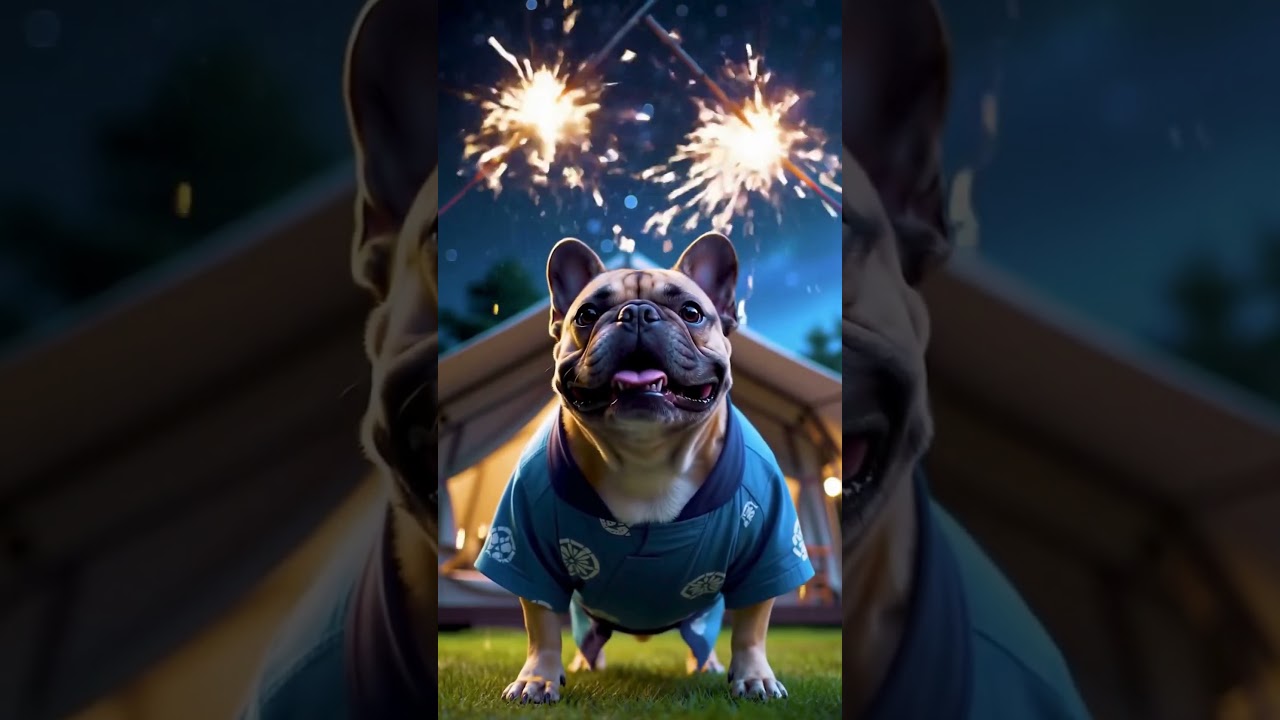 Dog enjoying fireworks 