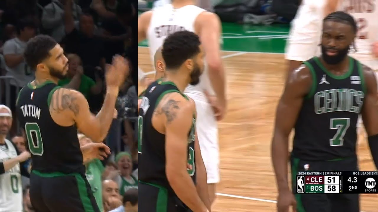 Jayson Tatum gets tech for waving off ref and tells Jaylen Brown 