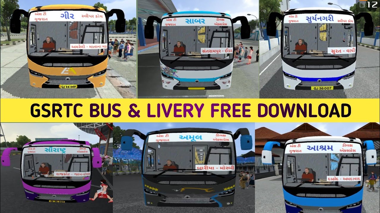 GSRTC VOLVO 9600 LIVERY BUSSID | Gujarat GSRTC Volvo Bus Mod | Bus Simulator Indonesia Gameplay