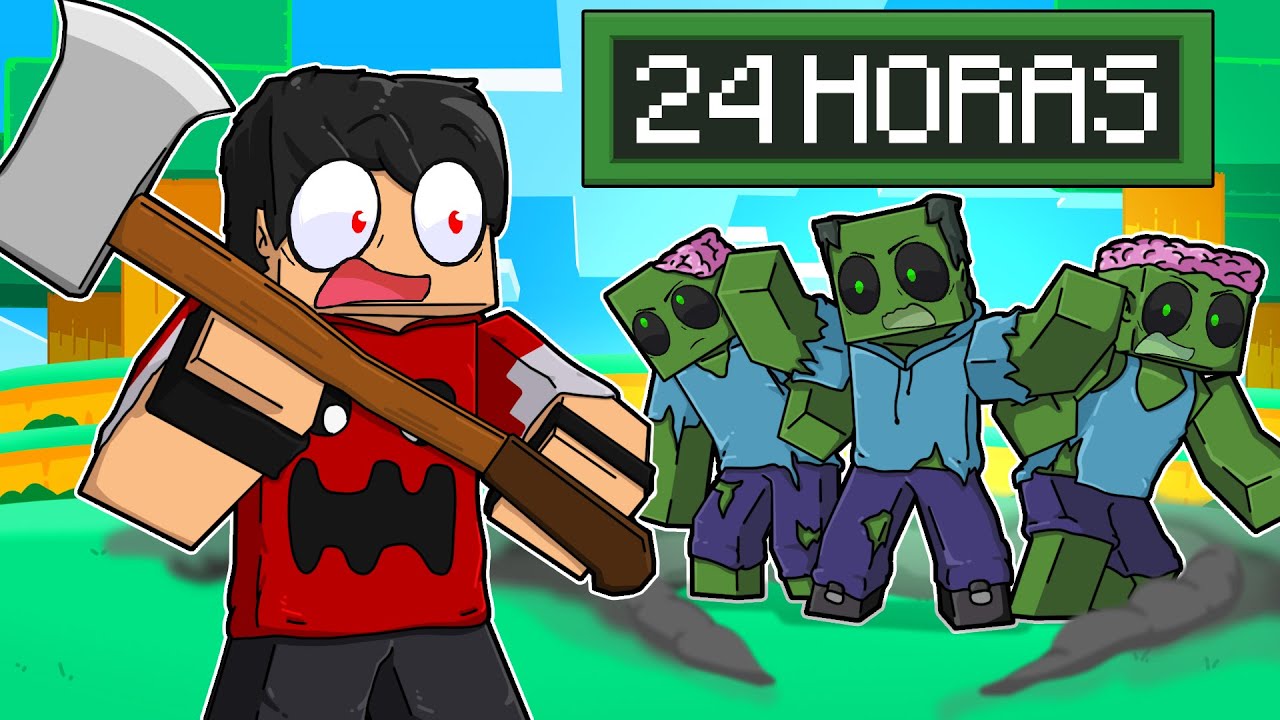 24 HORAS em um APOCALYPSE ZUMBI no Minecraft